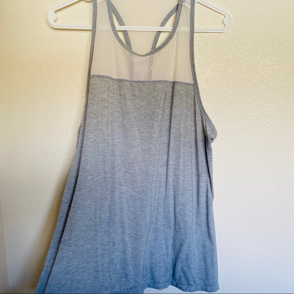 Athleta Gray Mesh Panel Racerback Tank